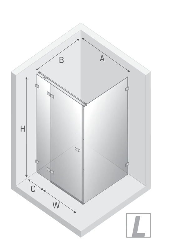 NEW TRENDY Kabina prysznicowa Avexa 100x90x200, pojedyncze drzwi szkło 6mm z powłoką ACTIVE SHIELD EXK-1483/EXK-1484