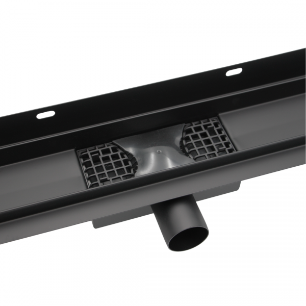 AQUALINE Odpływ liniowy przyścienny 2w1 ze stałym syfonem czarny 100cm LS04BK1000
