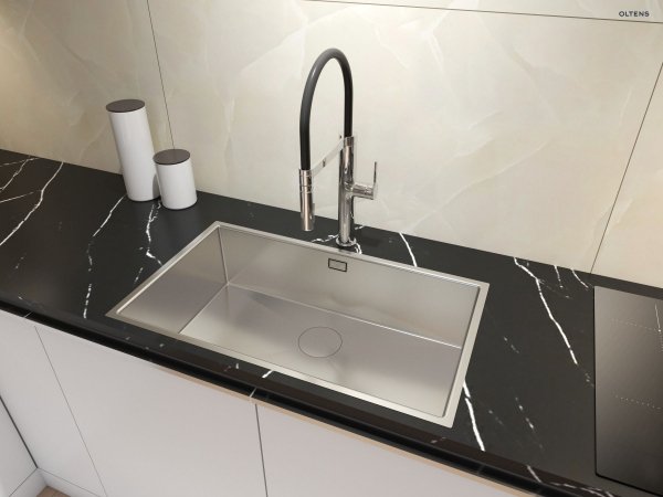 Oltens Hydda zlewozmywak stalowy 76x44 cm 1 komorowy stal szlachetna polerowana 71105100