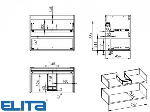 ELITA SZAFKA SPLIT 80 2S STONE MATT 168145/RE010800057040
