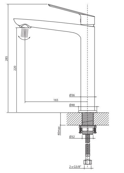 VEDO - Bateria DESSO umywalkowa wysoka VBD4003