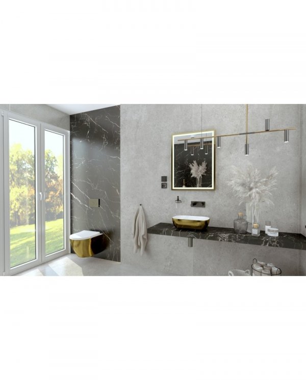 LAVITA Umywalka nablatowa Costa Brushed Gold 46cm