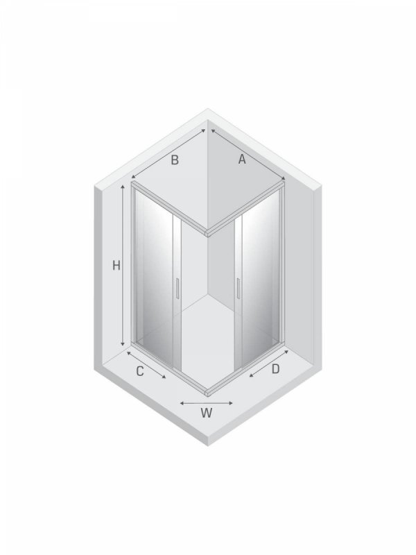 NEW TRENDY Kabina prysznicowa NEW VARIA BLACK 2D prostokątna U 80x90x200 szkło czyste 6mm Active Shield K-5161