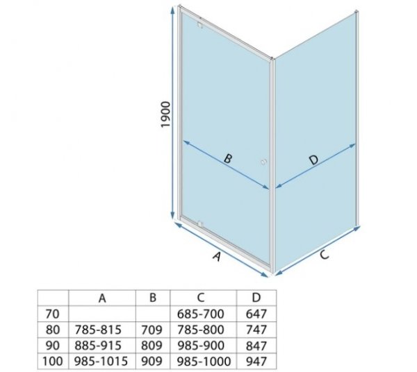 REA - Kabina Prysznicowa PRIMO SWING CHROM uchylne drzwi 90 + ścianka 80