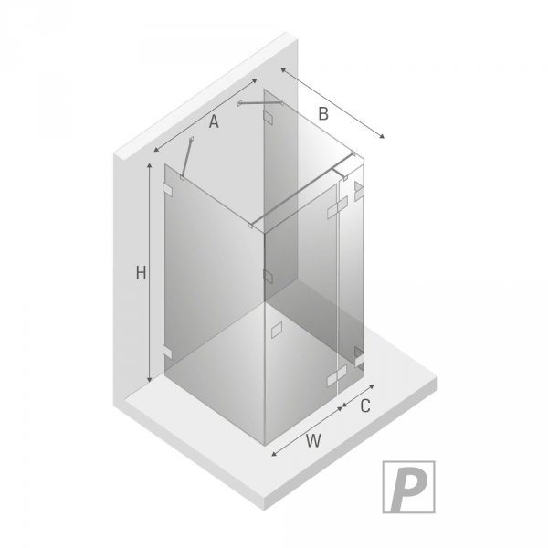 NEW TRENDY Kabina przyścienna AVEXA GOLD SHINE 80x90x200 EXK-2126/EXK-2096 POLSKA PRODUKCJA