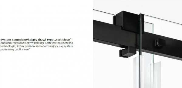 NEW TRENDY Kabina prysznicowa SOFTI BLACK 110x80x200 EXK-3970
