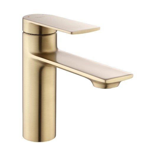 REA - Bateria umywalkowa STORM Złota Szczotkowana / Gold Brush Niska