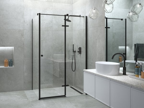 BESCO Kabina prysznicowa Pixa Black 100x80 Lewa PPL-108-195B