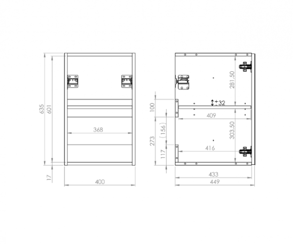 ELITA KOMODA SOHO 40 1D BLACK MATT PDW 169413/RE080400047160