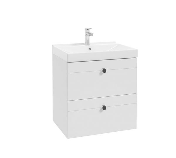 DEFTRANS szafka pod umywalkę z dwiema szufladami 60x60 Mo-re D60 biały mat 291-D-06001