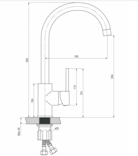 DEANTE - Bateria zlewozmywakowa stojąca NEMEZJA z wylewką U ,antracyt  BEN_T62M