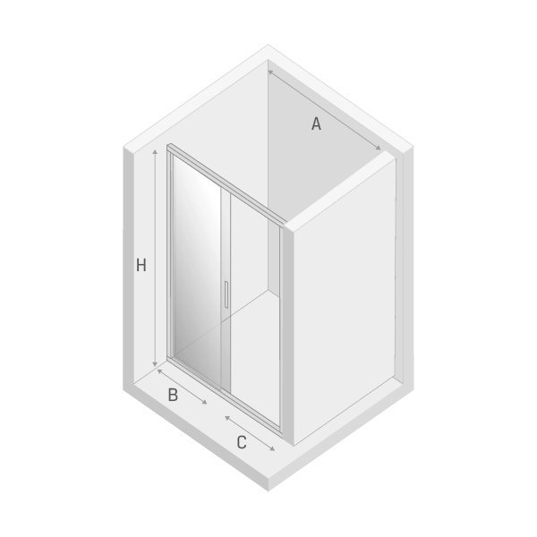 NEW TRENDY Drzwi wnękowe prysznicowe przesuwne NEW VARIA 100x190 szkło 6mm D-0189A PL PRODUKCJA 