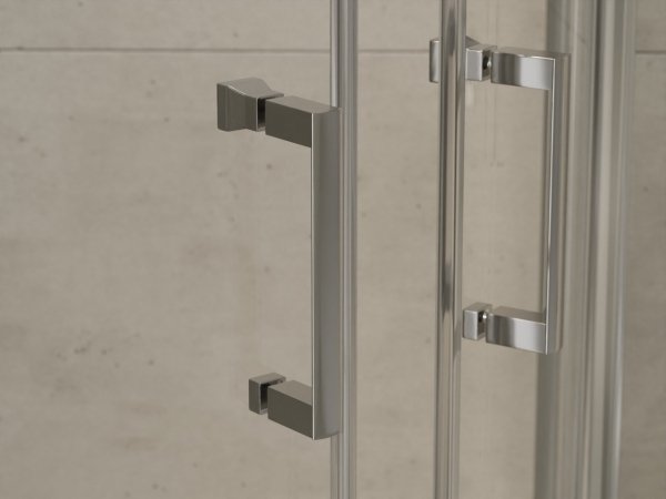 BESCO Kabina prysznicowa półokrągła Modern Chrom 80 x 190 szkło mrożone MP-80-190-M