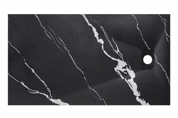 BESCO Brodzik prostokątny 120x90 Vexo Marble Black 120 VMB-120-90-P