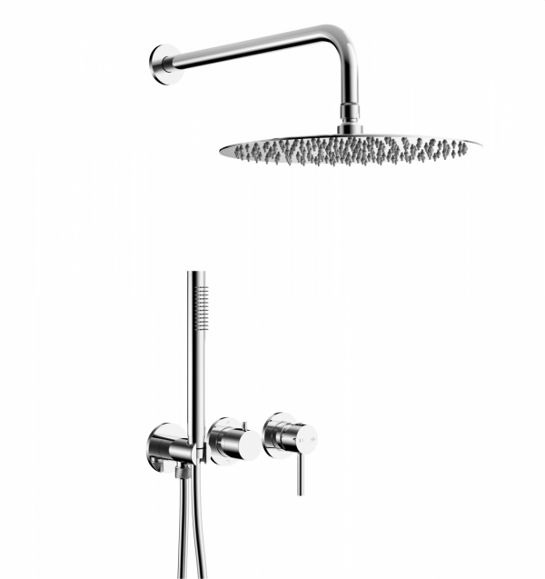 ARMATURA KRAKÓW KFA zestaw prysznicowy podtynkowy z baterią 3-otworową 2-funkcyjną MOZA CHROM 5039-511-00