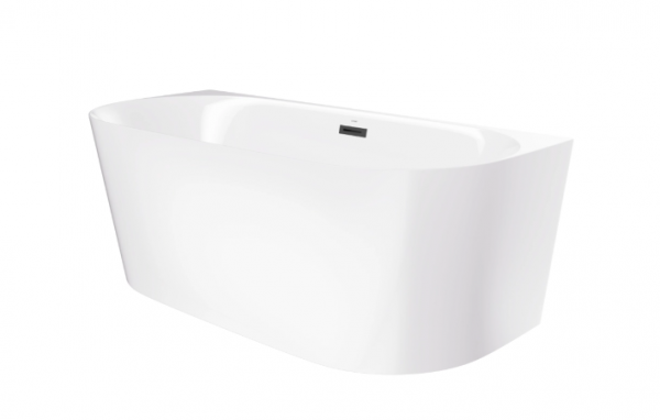 CORSAN Wanna przyścienna MONO Slim 160 cm Korek klik klak Czarny E029LSBL 