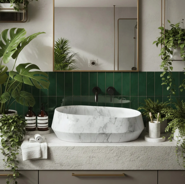 REA Umywalka nablatowa 59x38 Rea Zoe Dune