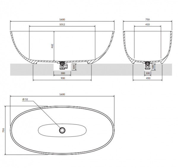 OMNIRES Komplet wanna 160cm + 2x umywalka 60x35 SHELL M+ biały mat 