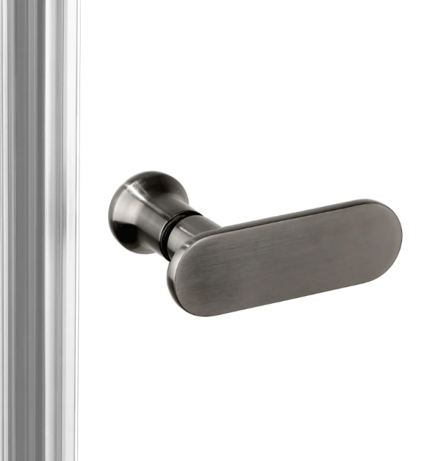NEW TRENDY Kabina prysznicowa 90x195 New Soleo Gunmetal Brushed, walk in, z dodatkową ścianką K-2273