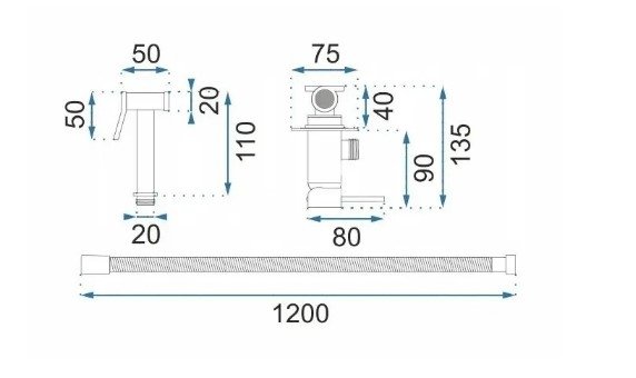 REA - Bateria Bidetowa LOOP Czarna Metaliczna 
