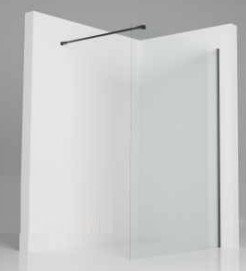 AQUAFORM - ścianka prysznicowa FUJI 120 typu Walk-In szkło transparentne 8mm profil CZARNY  AQ.103-11-30120-01