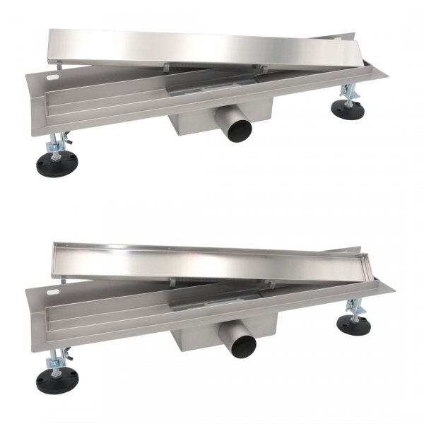 AQUALINE Odpływ liniowy przyścienny 2w1 ze stałym syfonem 80cm LS04800