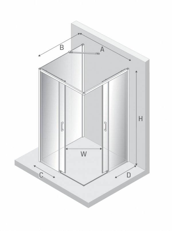 NEW TRENDY Kabina prysznicowa PRIME COPPER BRUSHED 2D kwadratowa przyścienna U 80x80x200 szkło czyste 6mm Active Shield 2.0 K-4147