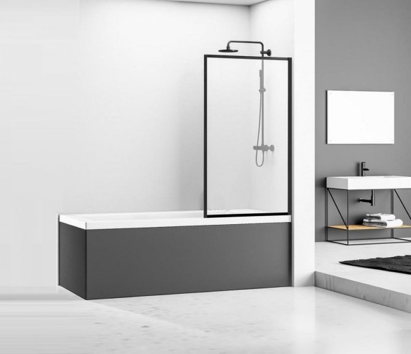 REA - Parawan nawannowy LAGOS FIX 80 Black STAŁY