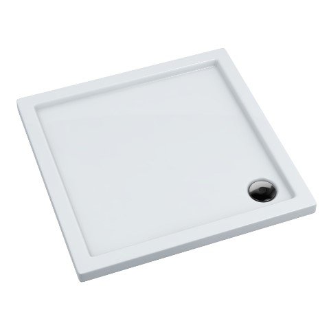 AQUAFORM - Brodzik prysznicowy kwadratowy SLIM biały 90X90X5/3 FI90