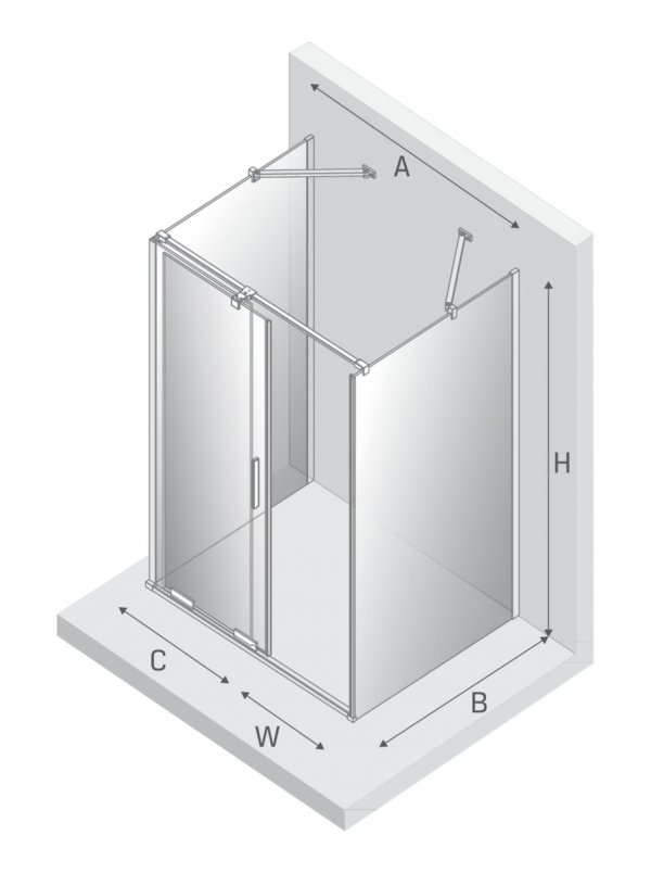 NEW TRENDY Kabina prysznicowa SMART 1D prostokątna przyścienna U 140x90x200 szkło czyste 8mm Active Shield 2.0  EXK-4083