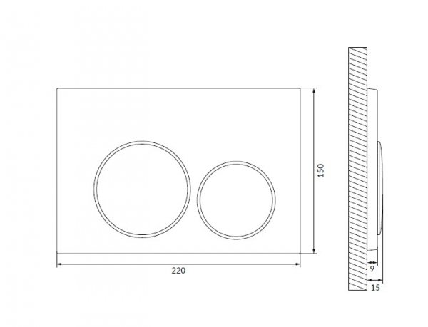 CERSANIT - Przycisk spłukujący LUNA by Cersanit w kolorze chrom błyszczący z klawiszami owalnymi w kolorze czarny matowy  K97-0572 