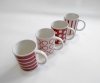 Zestaw czterech kubków ceramicznych 320 ml w pudełku czerwony Scarlet Moments