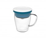 Kubek z zaparzaczem do kawy 350 ml PAO Duo Dripper (biało-niebieski)