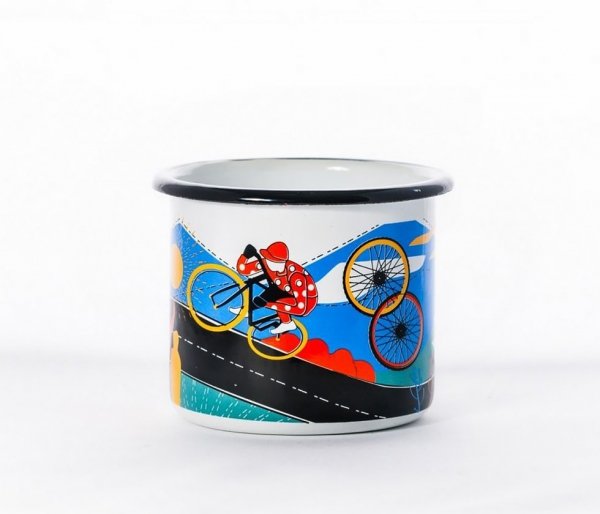 Kubek Polski Rowerowy emaliowany 350 ml biały