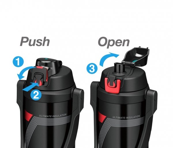 Termos nawadniający Thermos Sport 2000 ml z rączką czarny