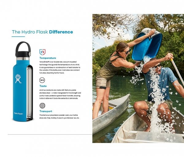 Butelka termiczna Hydro Flask 532 ml Standard Mouth Flex Cap pacific vsco