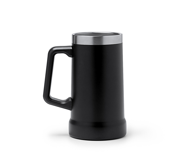 Kufel termiczny do piwa 700 ml z rączką czarny