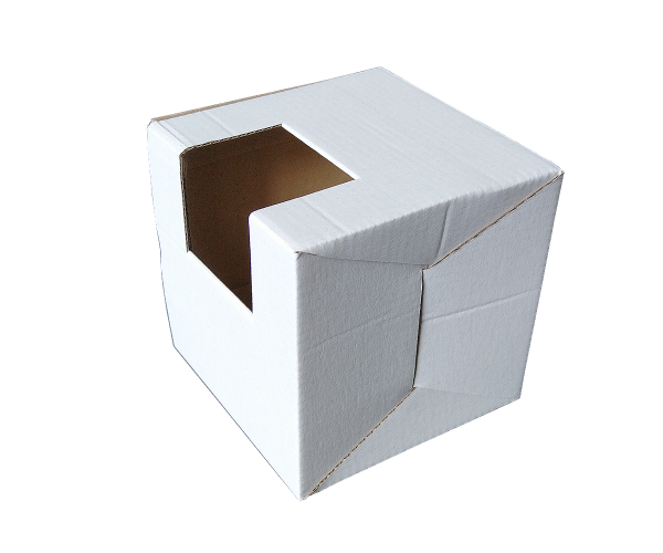 Pudełko kartonowe z okienkiem na kubek biały