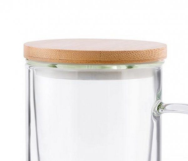 Kubek szklany z zaparzaczem AMBEO TEA 450 ml z uchem i przykrywką bezbarwny