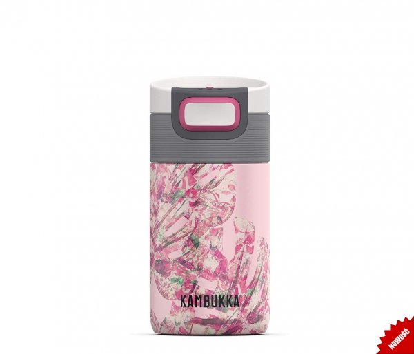 Kubek termiczny Kambukka Etna 300 ml Monstera Leaves różowy