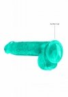 6 / 15 cm Realistic Dildo With Balls - Turquoise