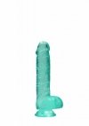 6 / 15 cm Realistic Dildo With Balls - Turquoise