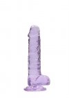 7 / 18 cm Realistic Dildo With Balls - Purple