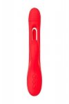 JOS Vibrator with clitoral stimulator Patti with moving tongue, silicone, red, 24 cm