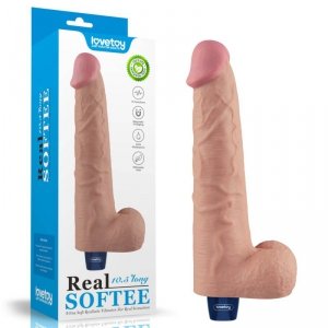 10.5 REAL SOFTEE Rechargeable TPE Vibrating Dildo(Flesh)