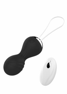 Kulki-Vibrating Silicone Kegel Balls USB 10 Function / Remote control -Black