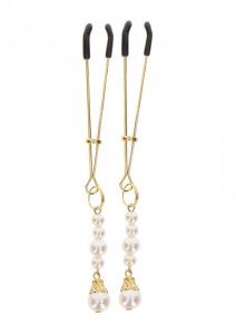 Tweezers With Pearls Gold