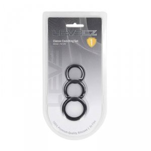 Classic Silicone Cockring Set of 3 - XS/S/M - Black