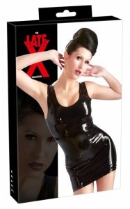 Lateksowa mini sukienka czarna XXL