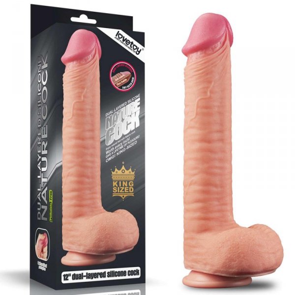 12&quot;&quot; Dual Layered Platinum Silicone Cock